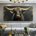 modern big Horn Black Bull canvas painting