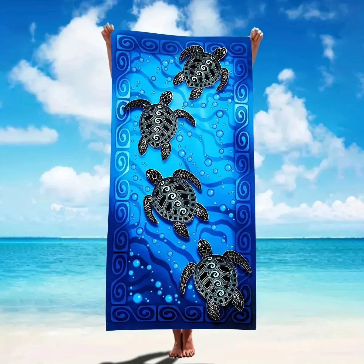 Luxurious Turtle Print Beach Towel