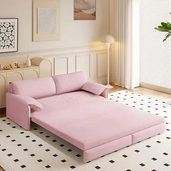66" Queen Size Sofa Bed, 3 in 1 Convertible Pull Out Sleeper Sofa