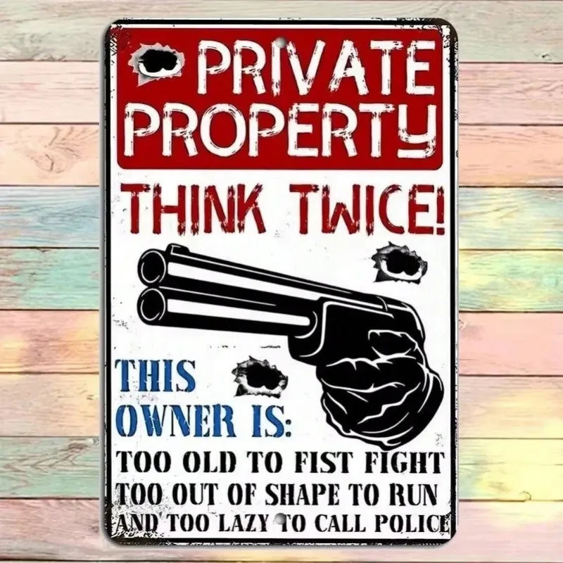 High-Quality 1pc Vintage Metal "Private " Sign - No Trespassing,