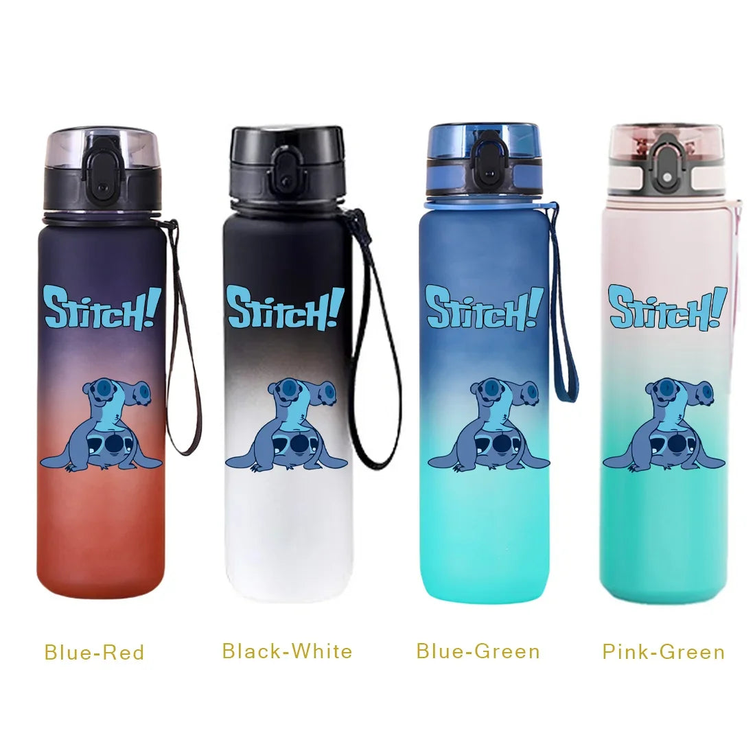 650ML Stitch Sports Flip Cover Water Bottle Leak Proof Colorful Plastic Cup
