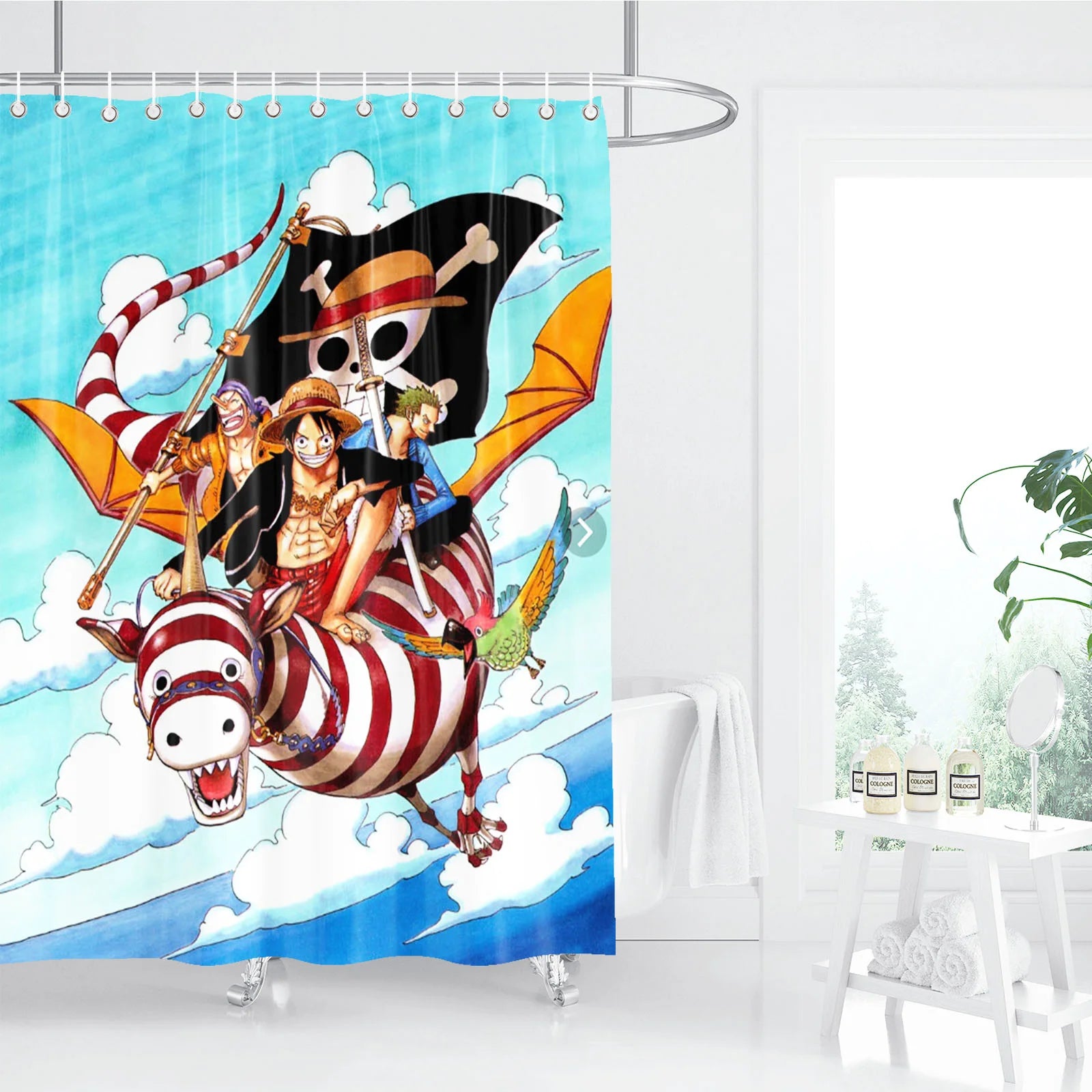 One Piece Anime Shower Curtain, Bathroom Accessories