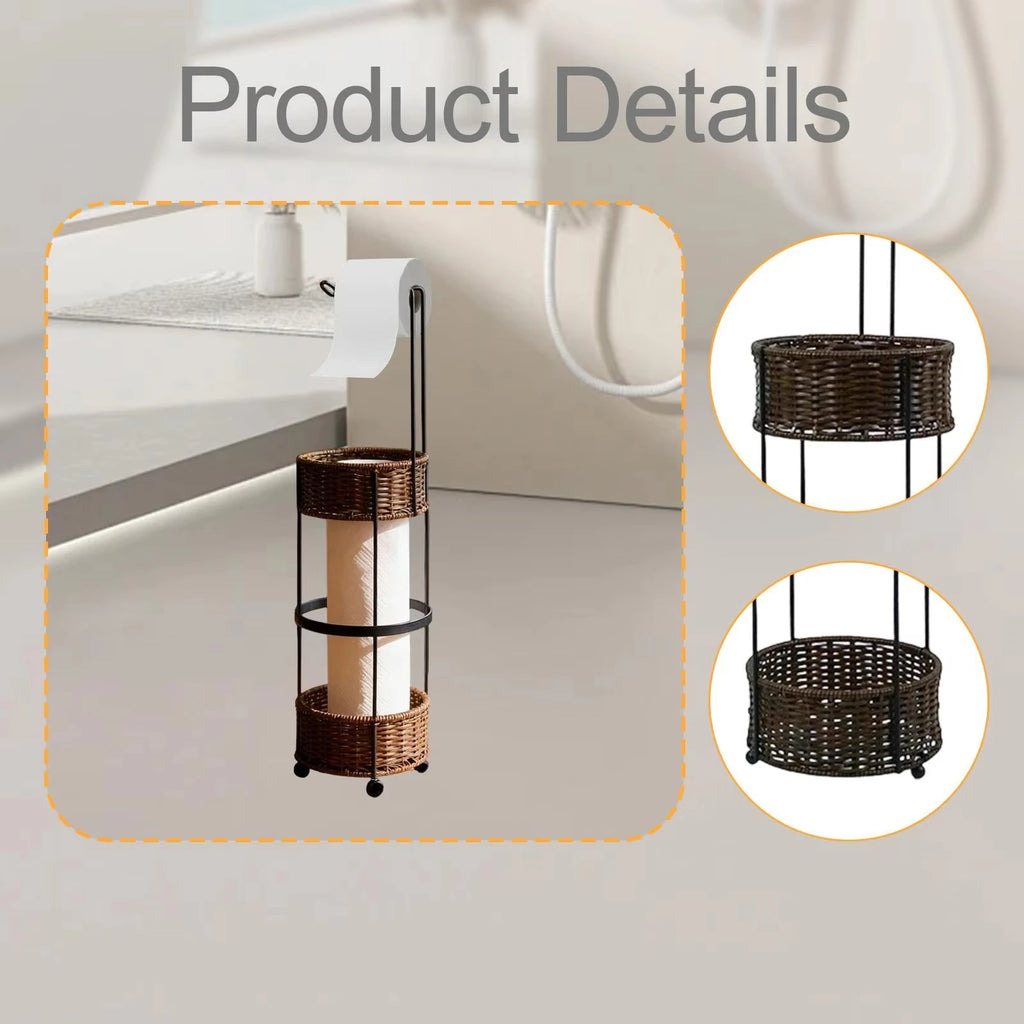 Hand woven kitchen paper holders, bathroom movable,