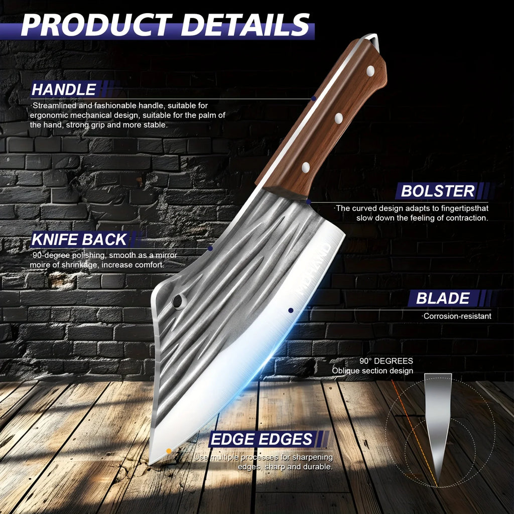 KEPEAK 14pcs Butcher Chef Knife Set with Roll Bag