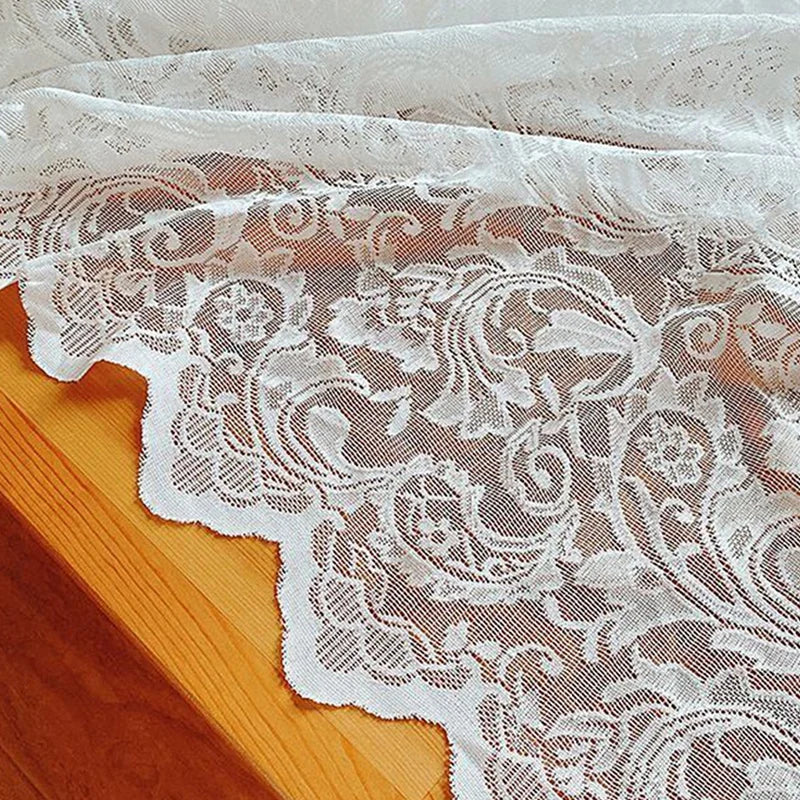 Ins Style Lace Tablecloth Elegant White Lace Tablecloth Romantic Soft Rectangular Table Cover for Kitchen, Living Room, Bedroom