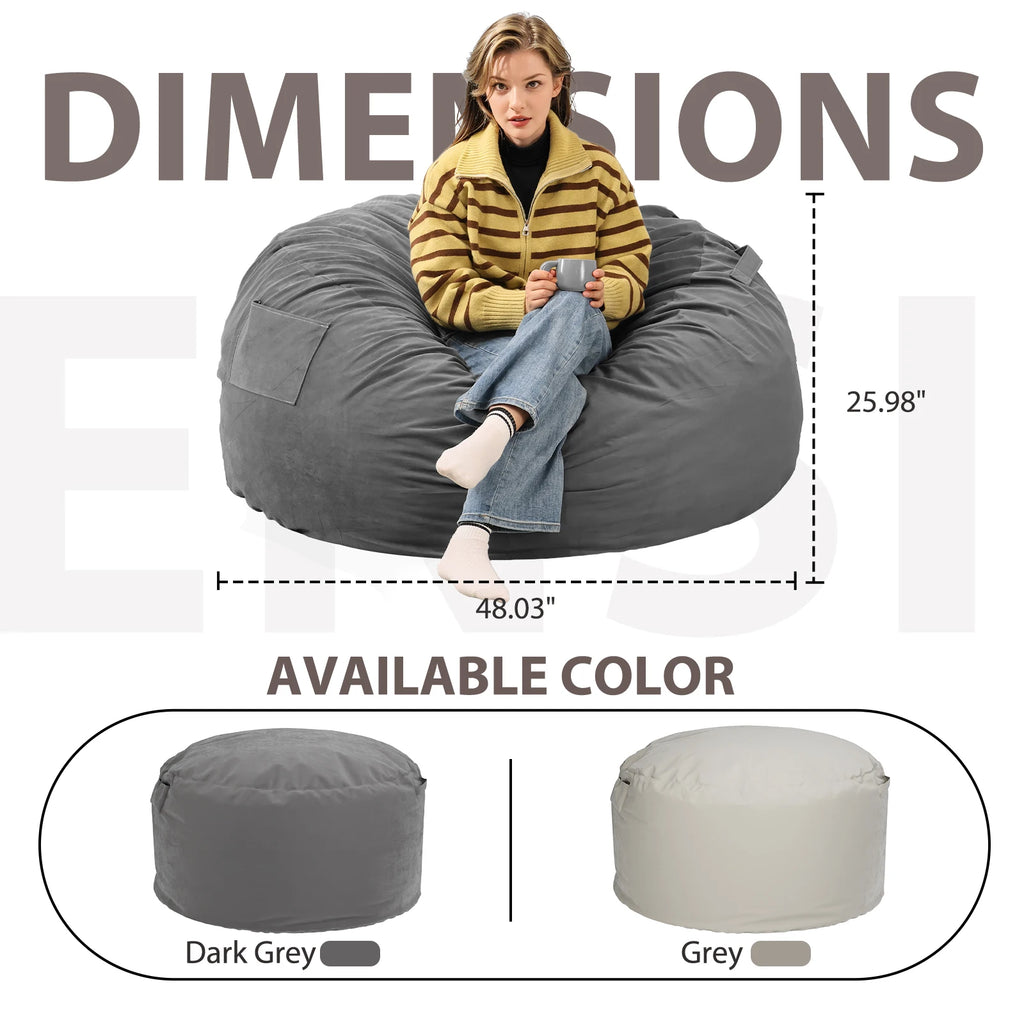Oversized 3/4FT Bean Bag Chair for Gaming Reading