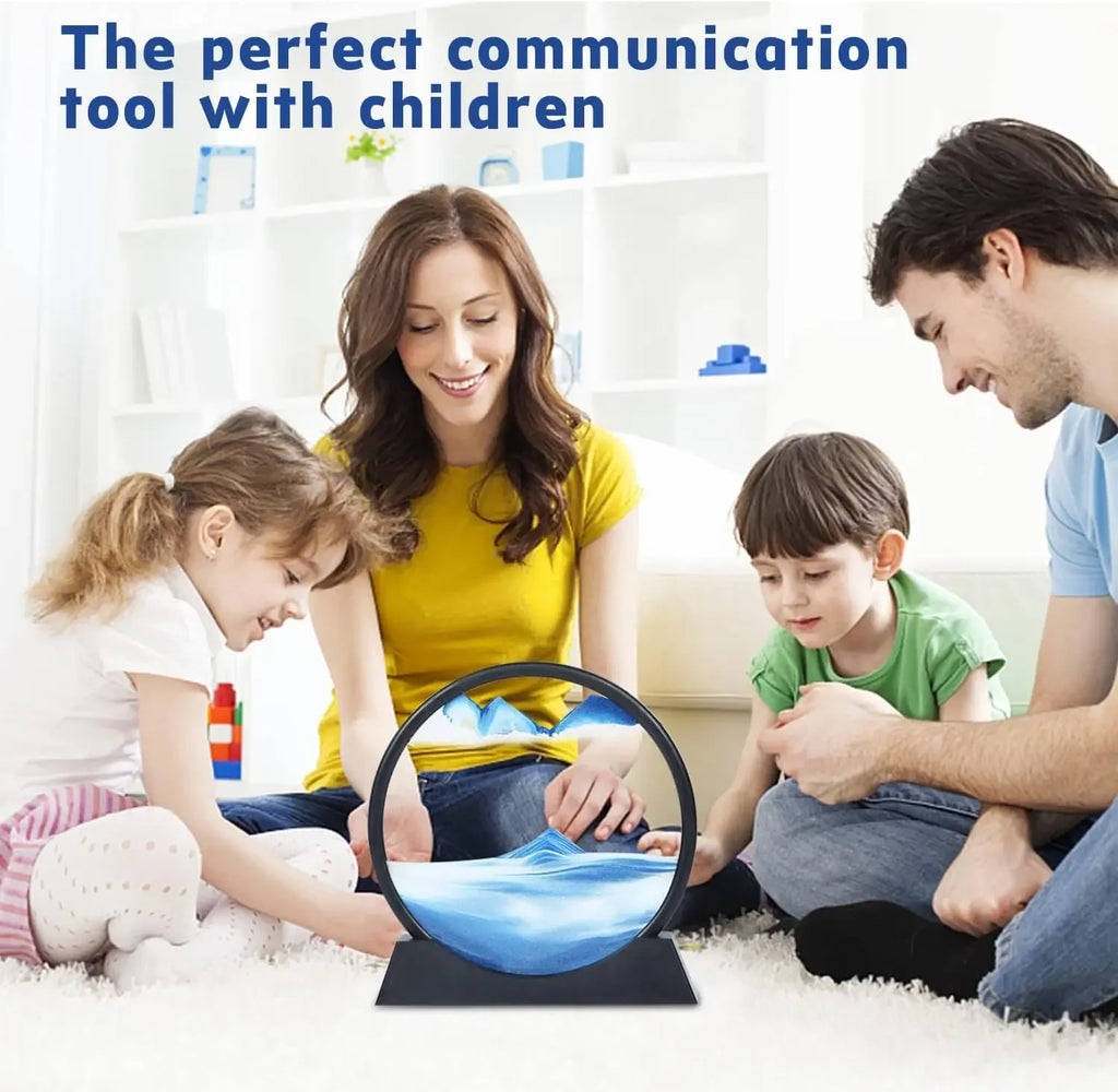 3D Moving Sand Art Picture Round Glass Deep Sea Sandscape