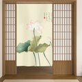 Japanese Linen Doorway Curtain Home Flower Bird