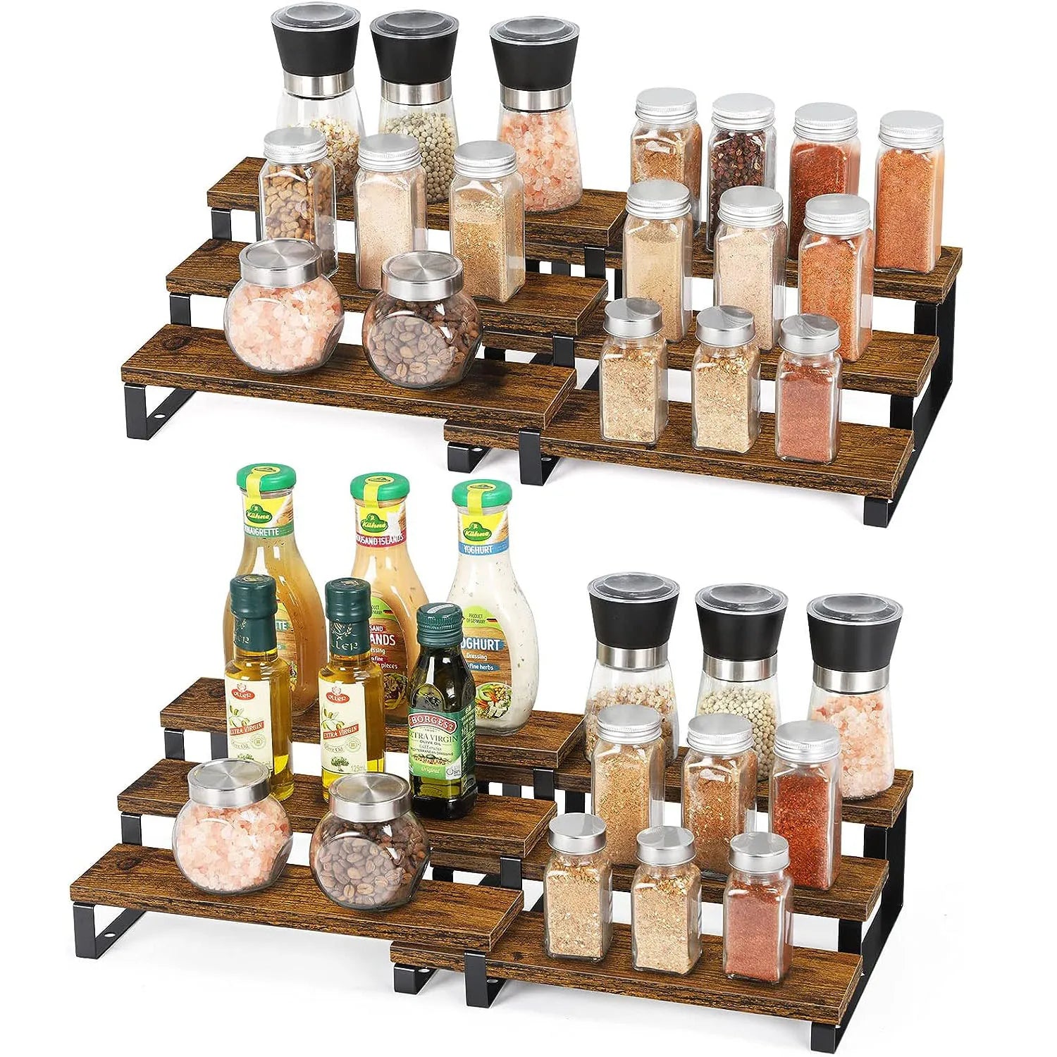 3-Tier Wooden Spice Rack , Set of 2