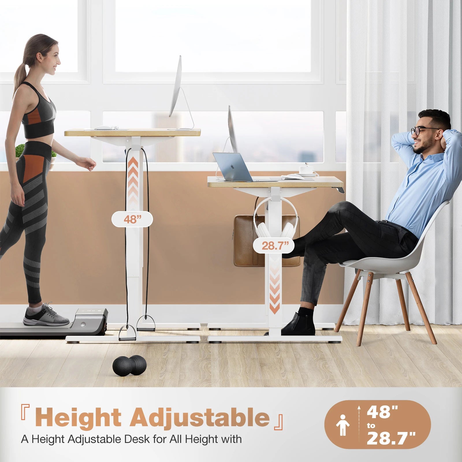 Electric Standing Desk Height Adjustable 40x24 Inch Stand Up Sit Stand Computer Desk