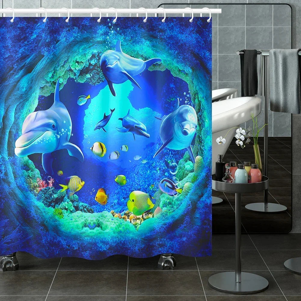 Ocean Underwater World Shower Curtains Set