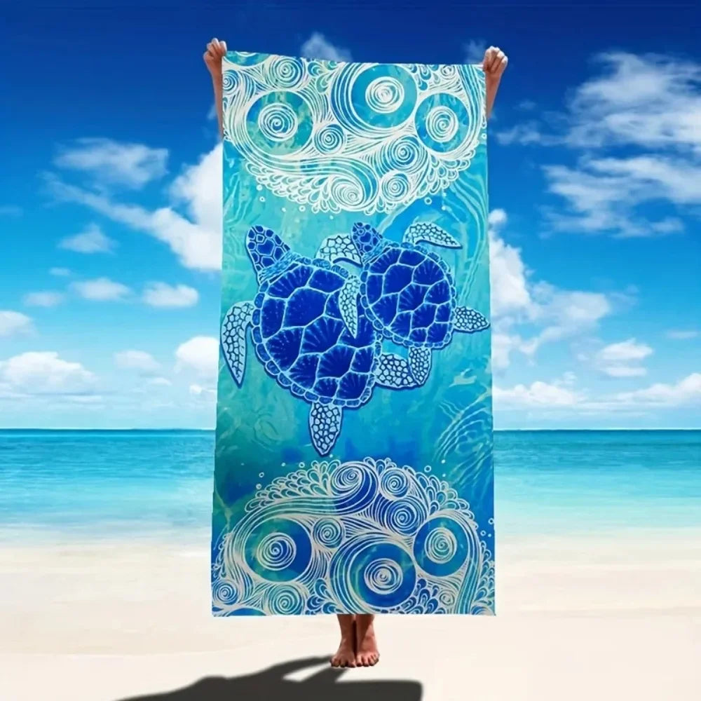 Luxurious Turtle Print Beach Towel