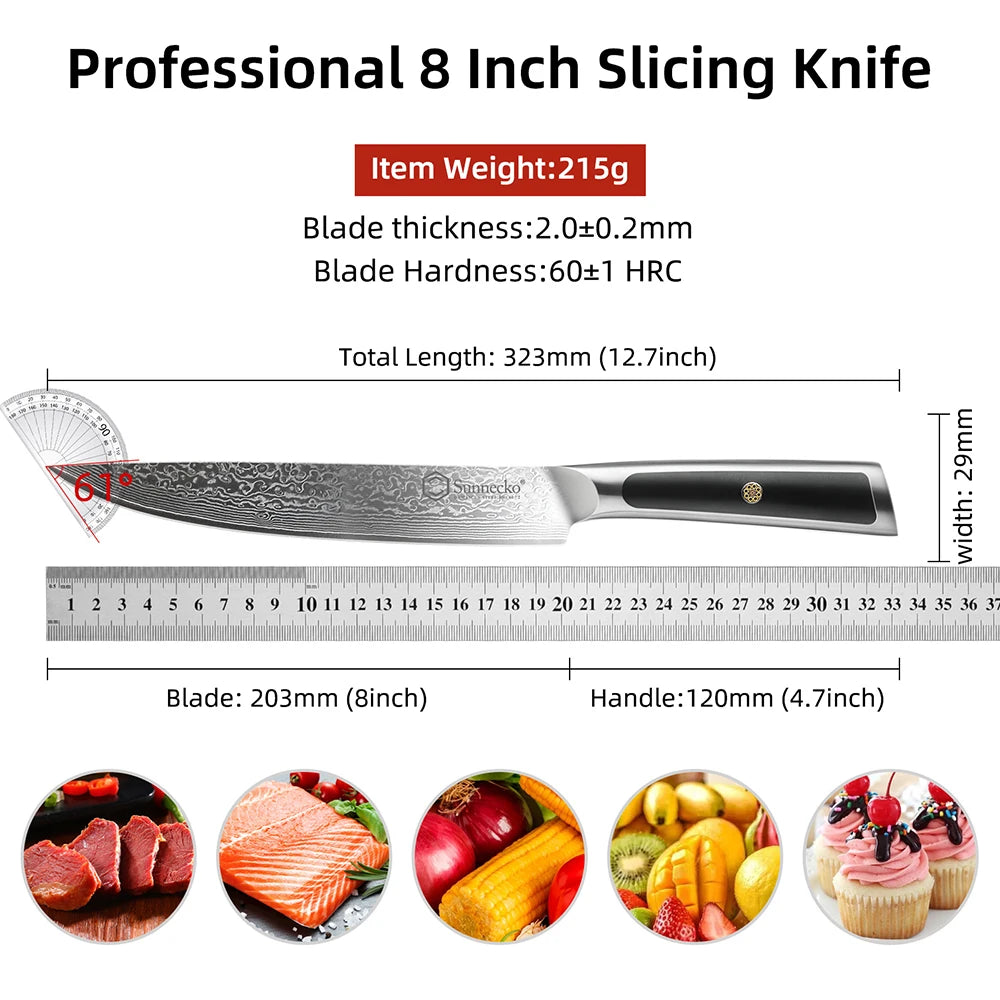 Sunnecko Damascus Knives 1-6Pcs/Set Ultra Sharp