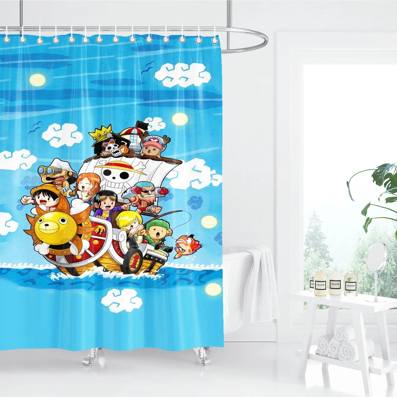 One Piece Anime Shower Curtain, Bathroom Accessories