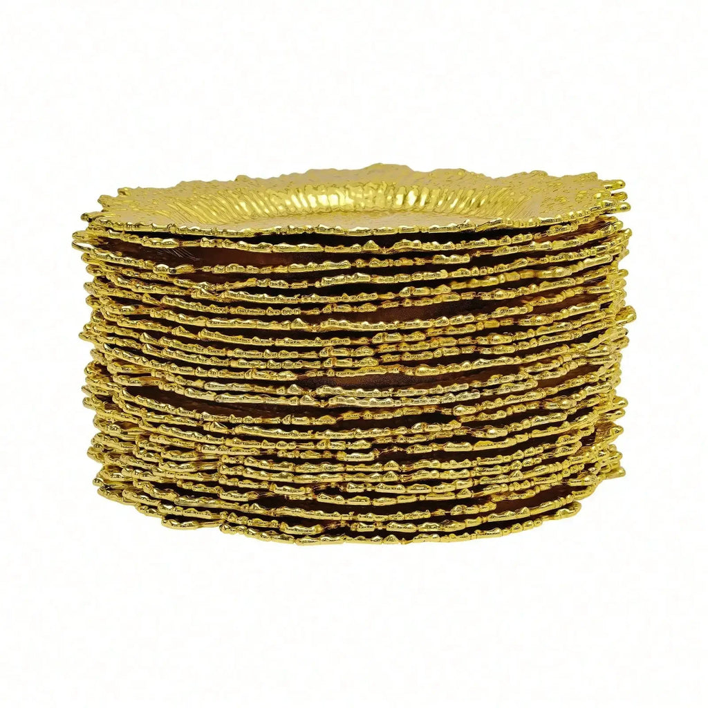 24pcs 13" Chargers Plate Round Gold Salad Reef Plate