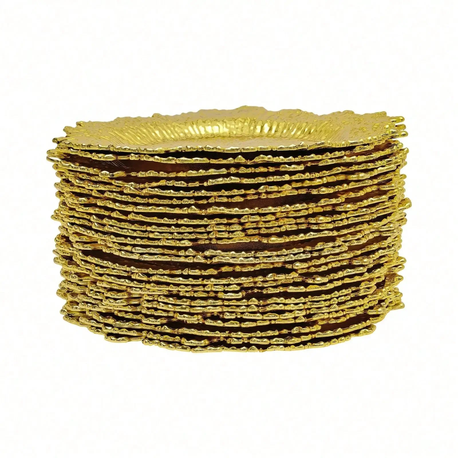 24pcs 13" Chargers Plate Round Gold Salad Reef Plate