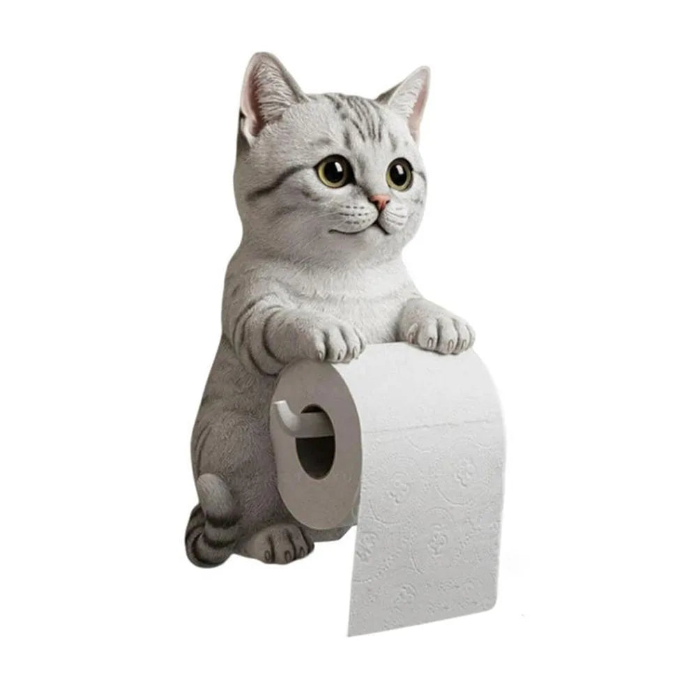 Cat Toilet Paper Holder Wall Mounted