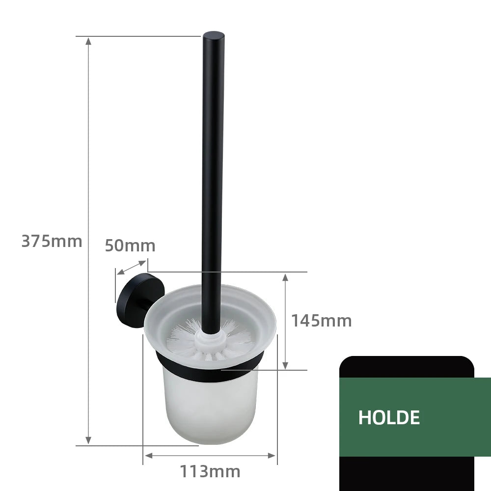 Black Bathroom Accessories Brass Knurled Kit Paper Holder Towel Rack Shelf Single Towel Holder Toilet Brush Holder Hook