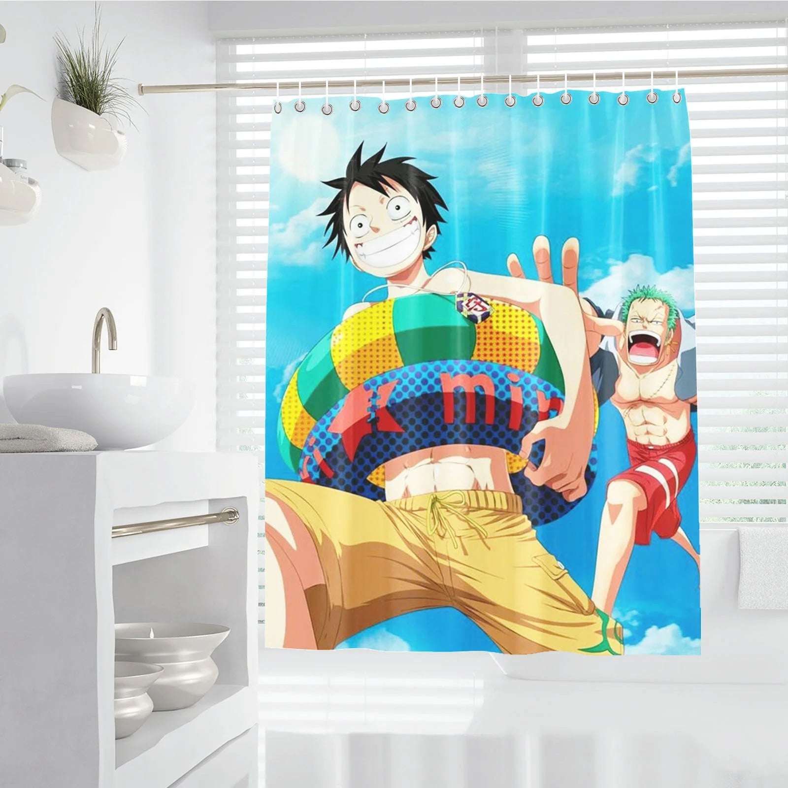 One Piece Anime Shower Curtain, Bathroom Accessories