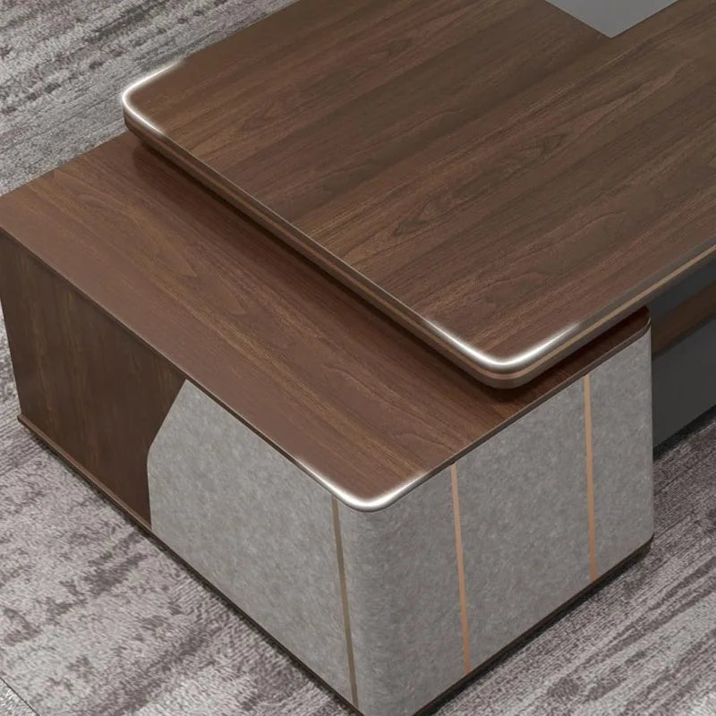 L Shaped Office Desk with Power Outlets & USB Ports,