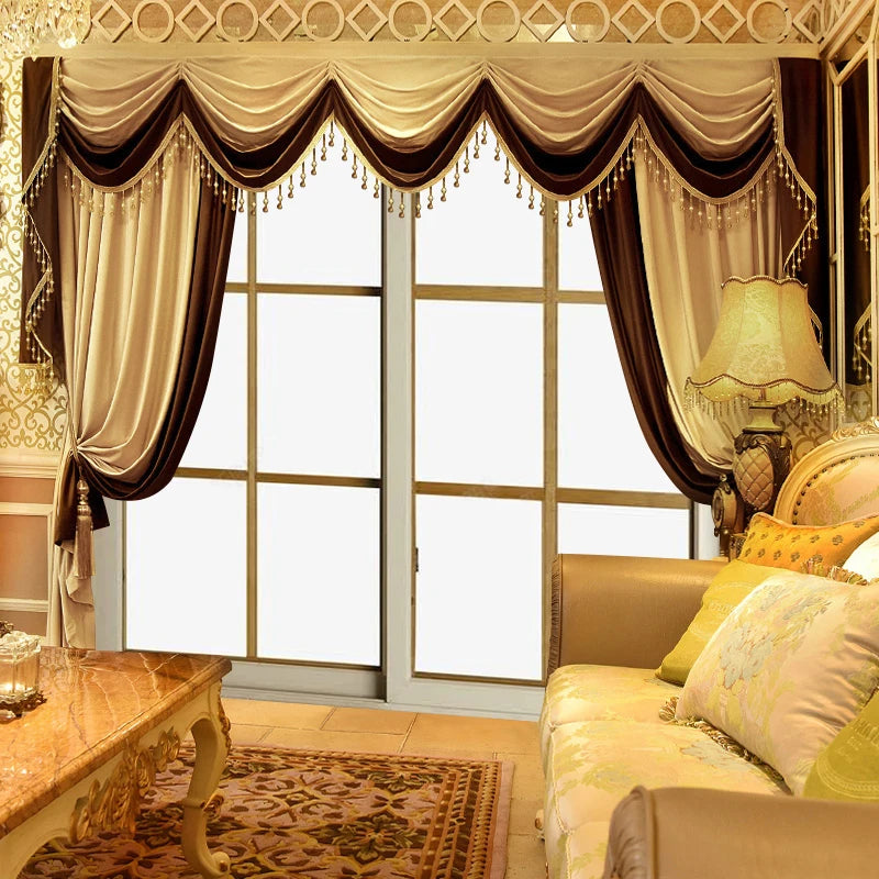 2pcs curtain light luxury European