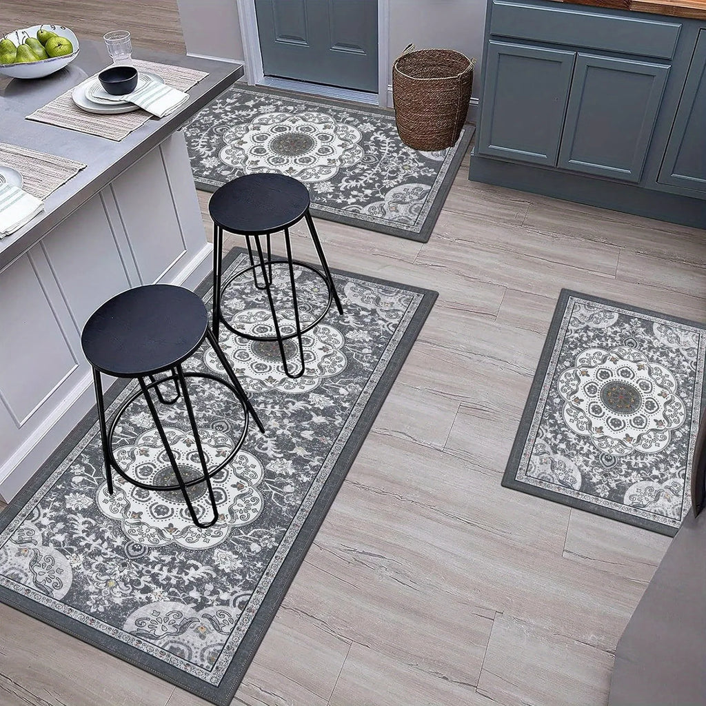 3 pcs set floor mat Bohemian style rugs kitchen carpet Non-slip