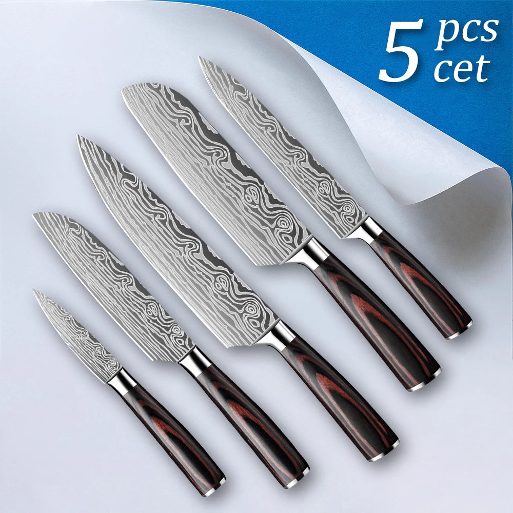 5Pcs Kitchen Chef Knife Set