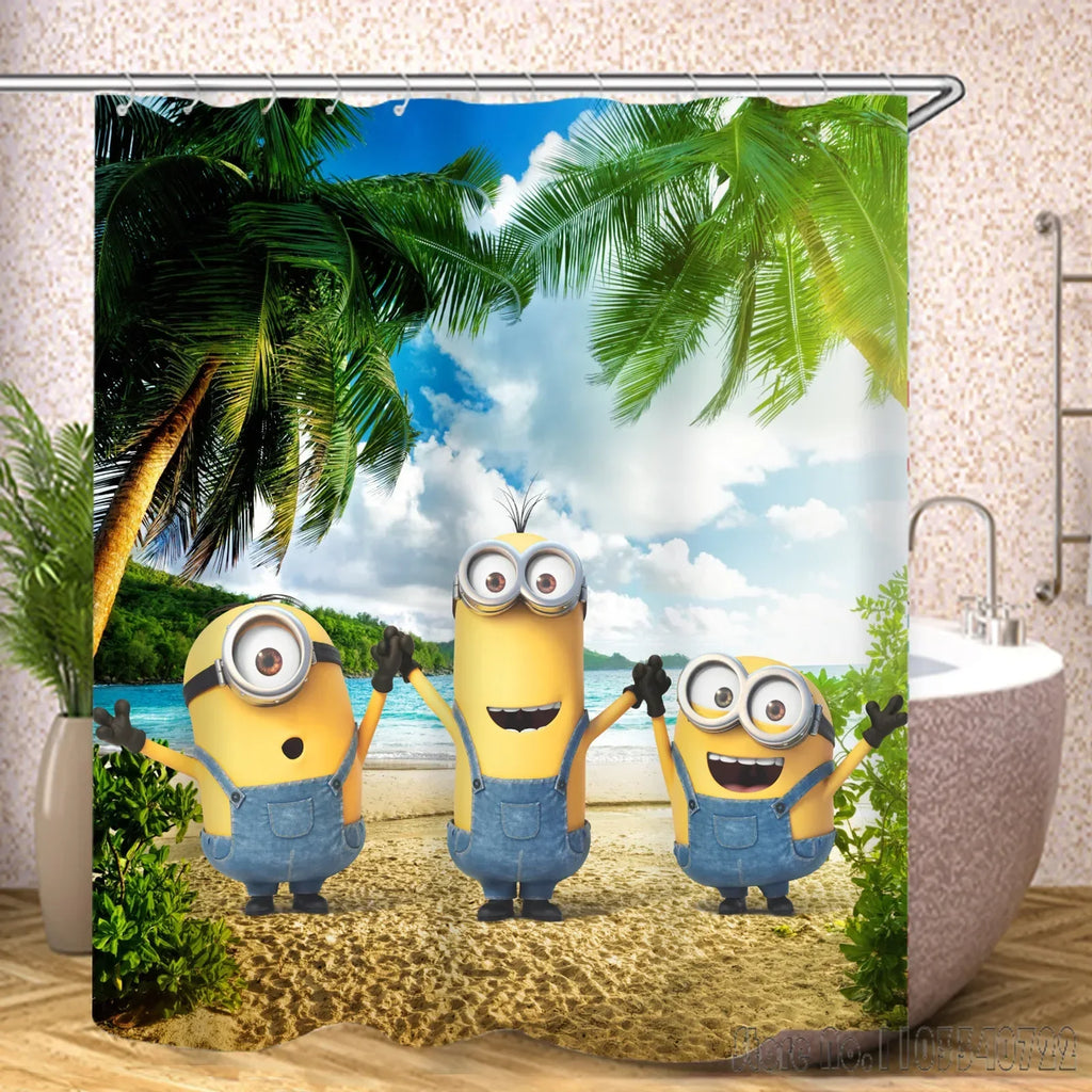 MINISO M-Minions Cartoon Colorful Shower Curtain 1pcs
