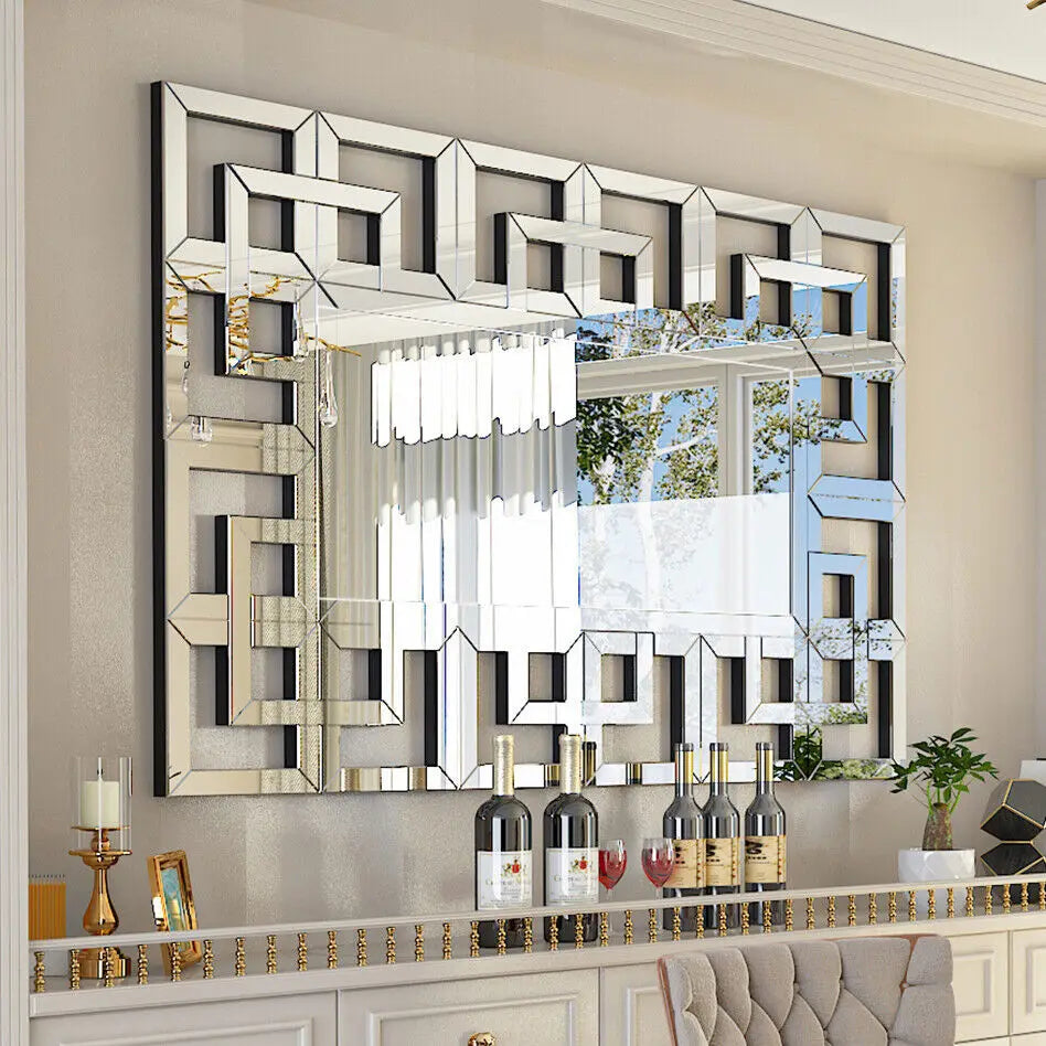 Rectangular Large Wall Mirror Modern Accent