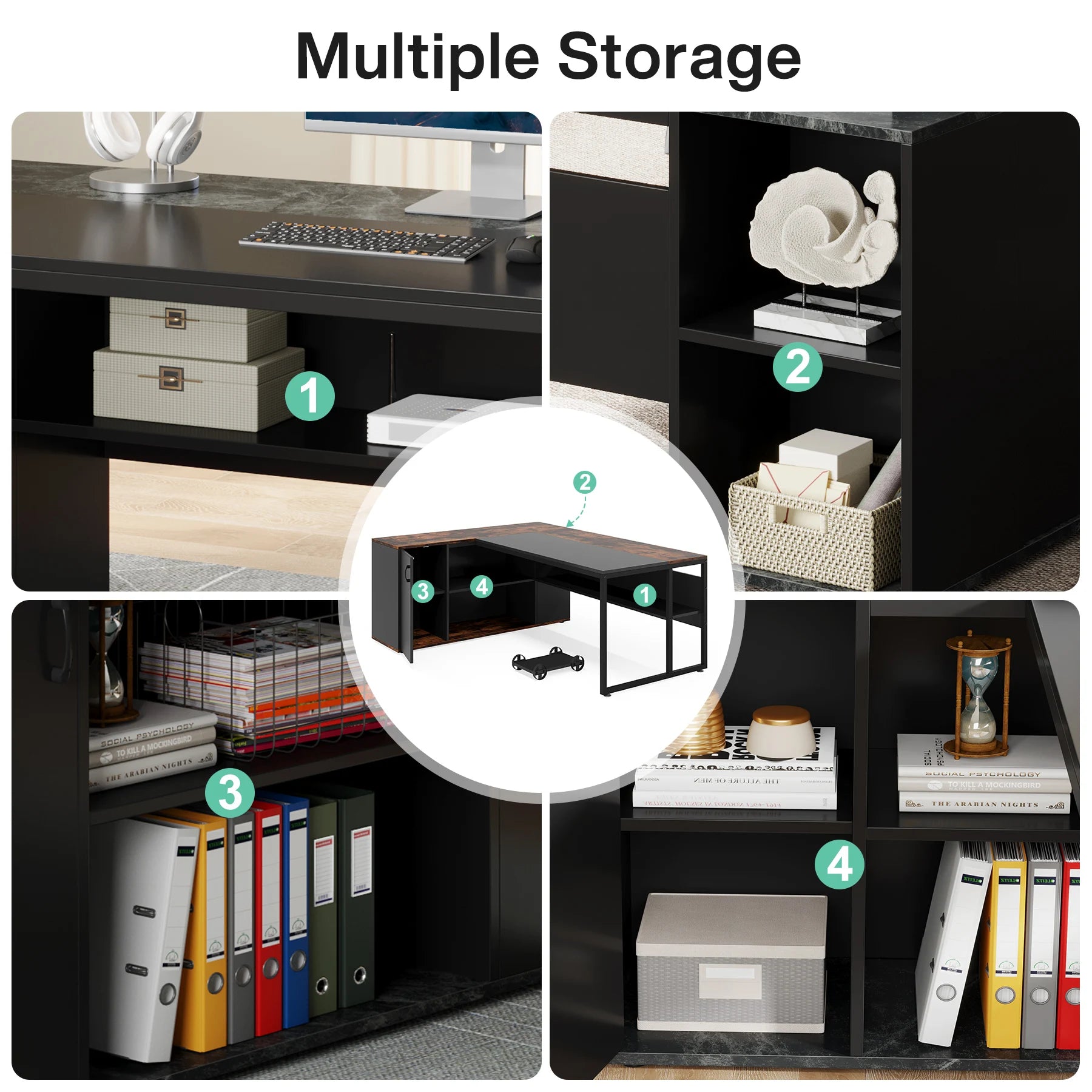 Tribesigns 71 inch Executive Desk, L Shaped Desk