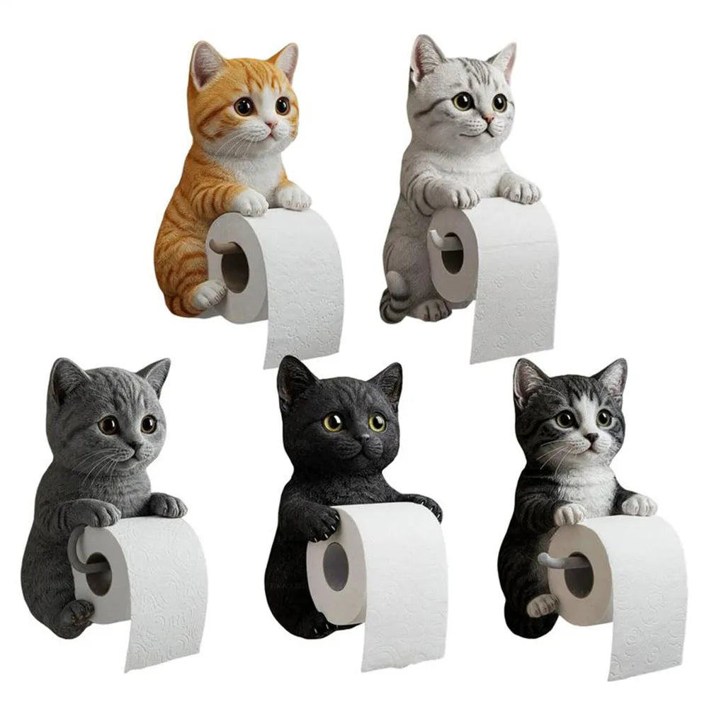 Cat Toilet Paper Holder Wall Mounted