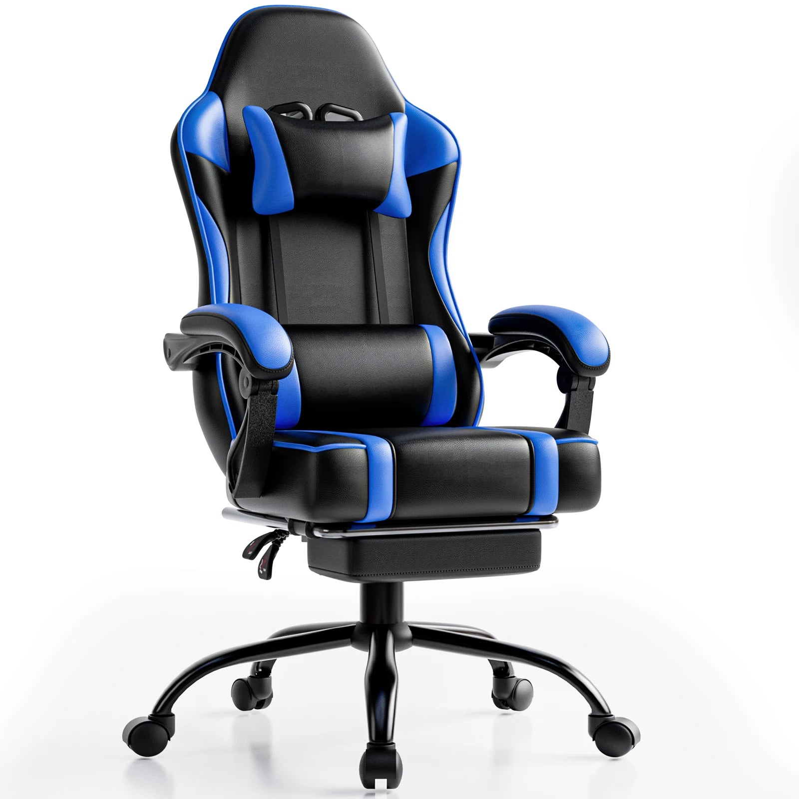 Gaming Chair with Footrest, PU Leather Video Game Chairs