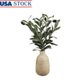 15 Inch Artificial Olive Potted Plant in Wood Finish Vase