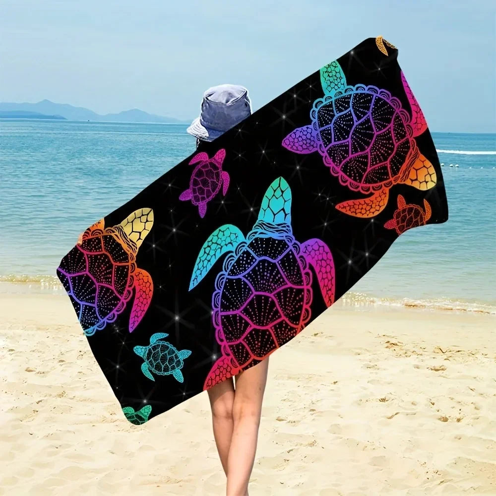 Luxurious Turtle Print Beach Towel