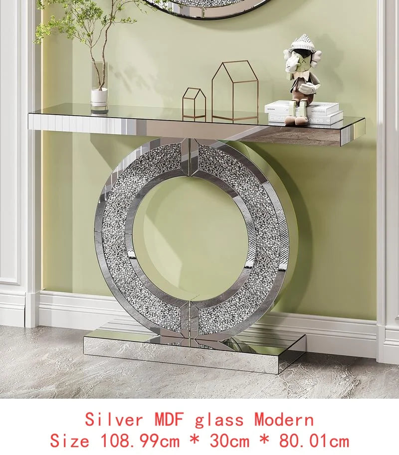 3C Shaped Crushed Diamond Hallway Table