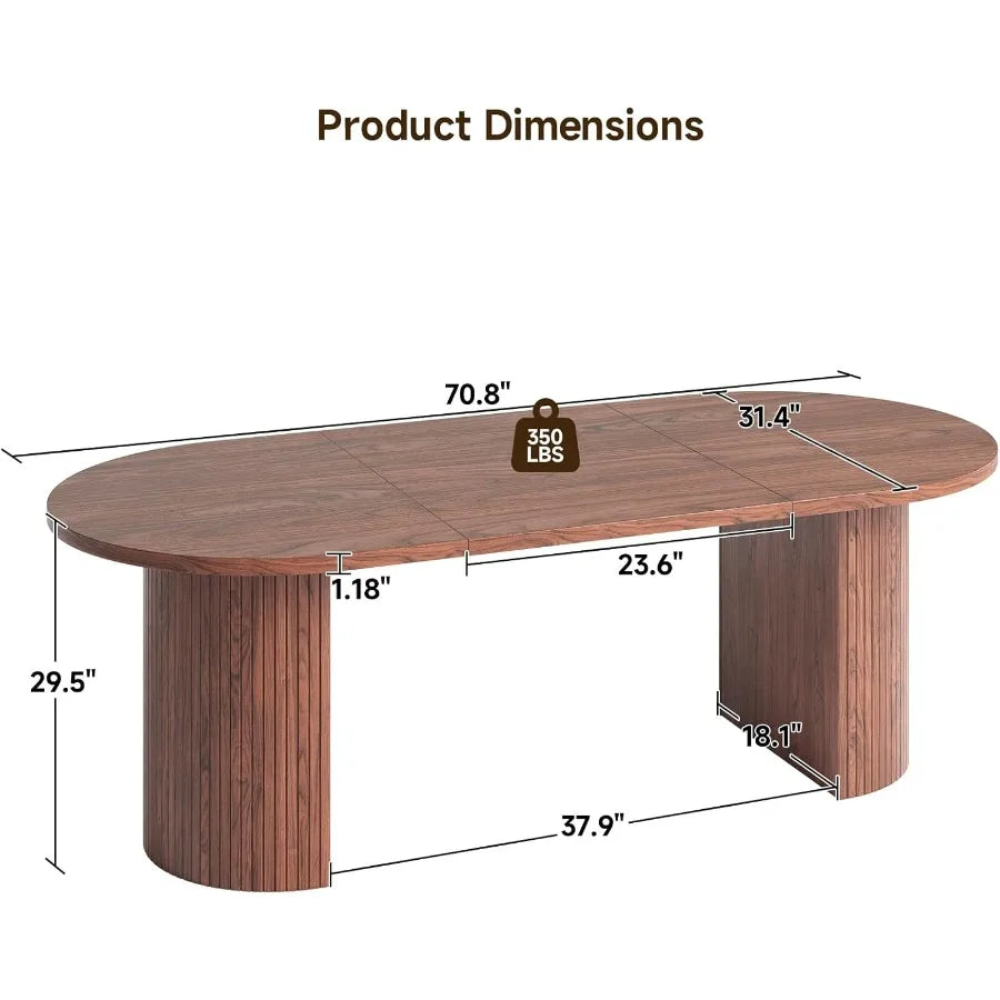 70.8 Inch Oval Dining Table