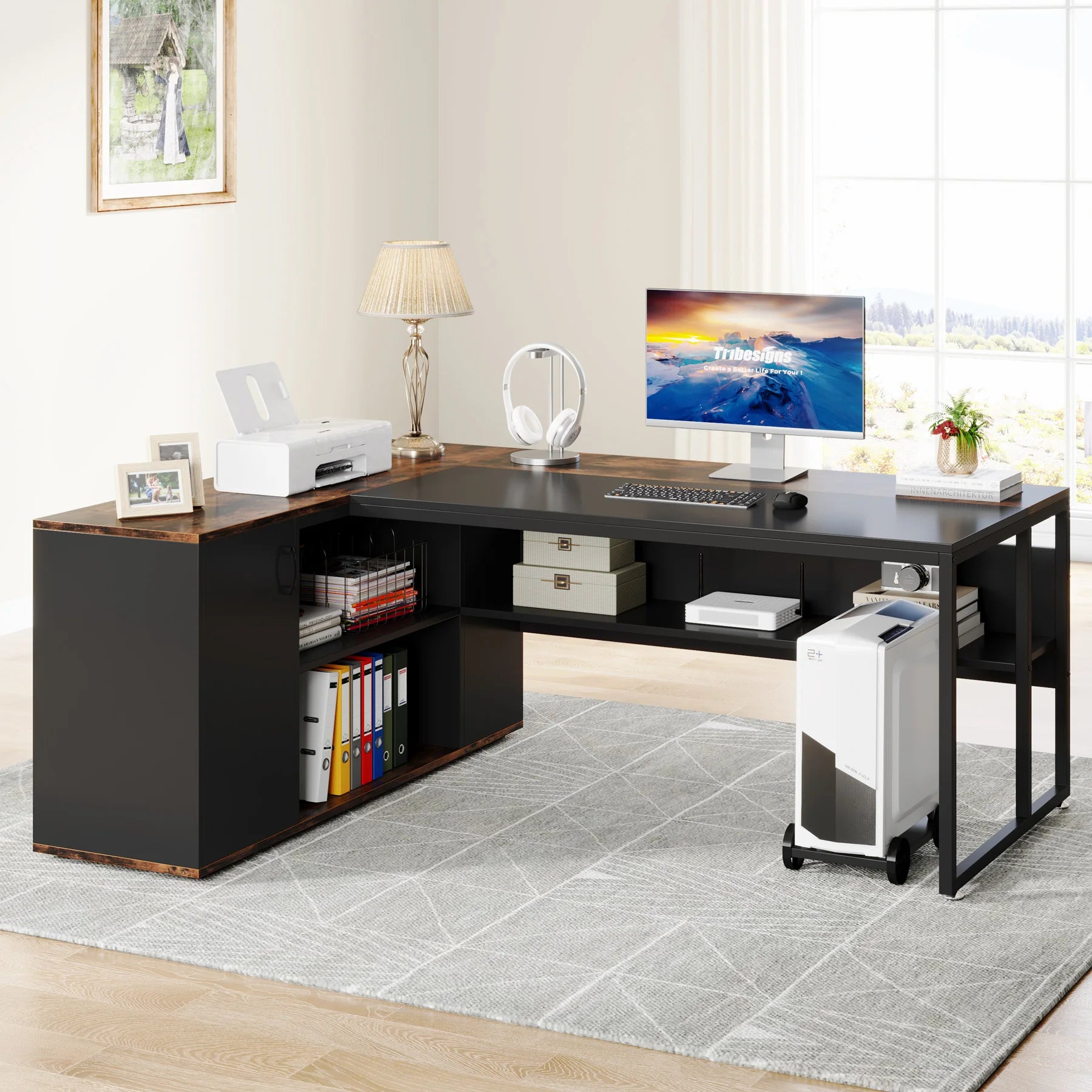 Tribesigns 71 inch Executive Desk, L Shaped Desk
