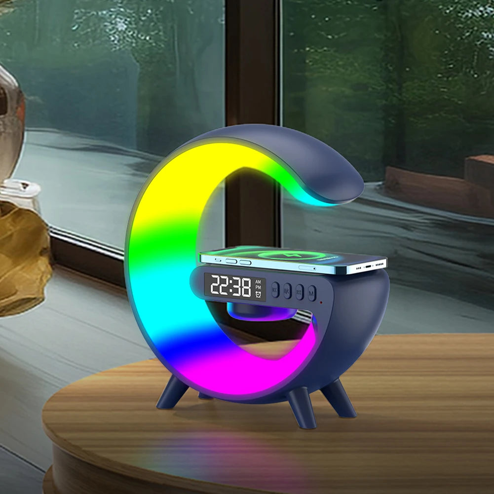 Wireless Speaker Charger Table Lamp with Alarm Clock
