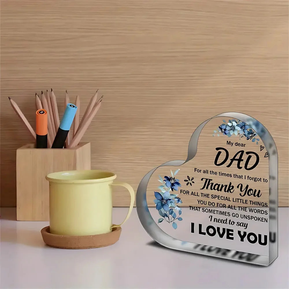 acrylic block puzzle plaque decoration gift for daughter and son to father