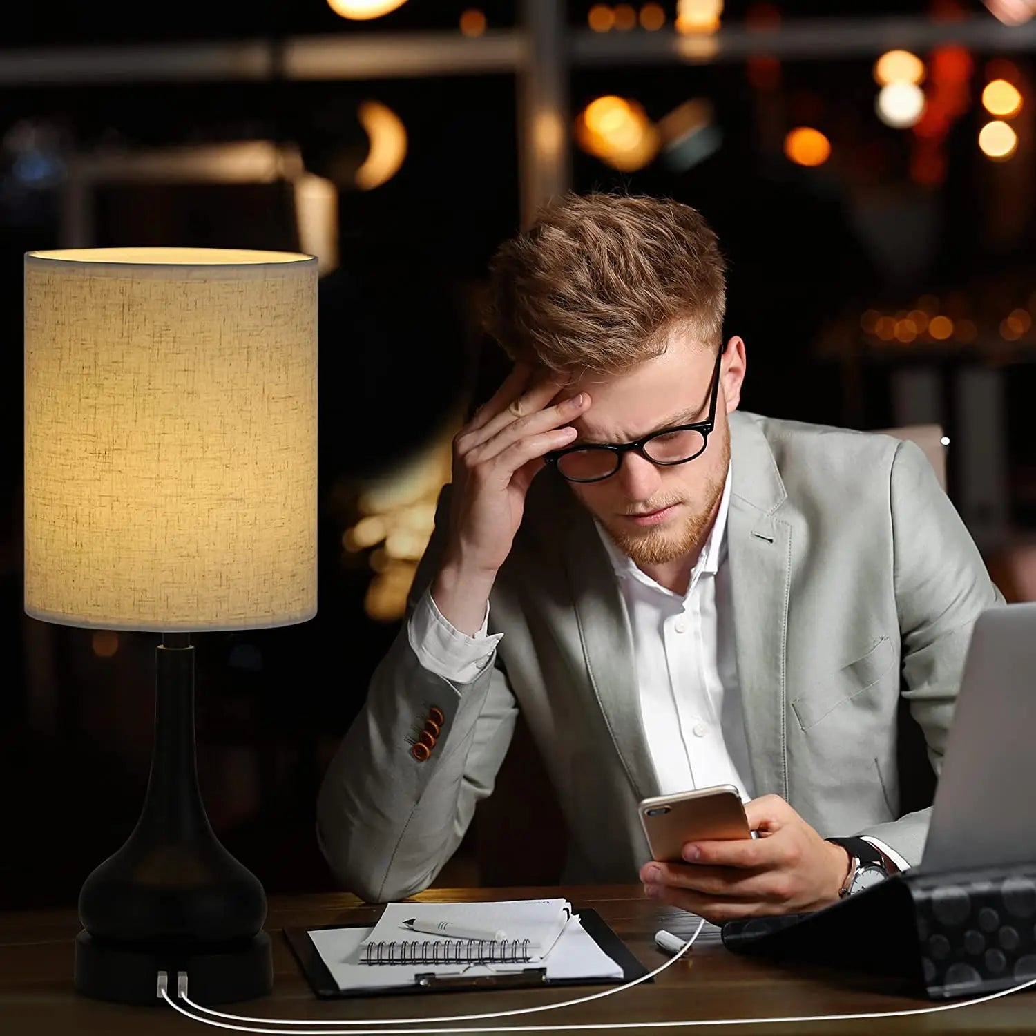 Table Lamp Set of 2 Table Lamps with Touch Control