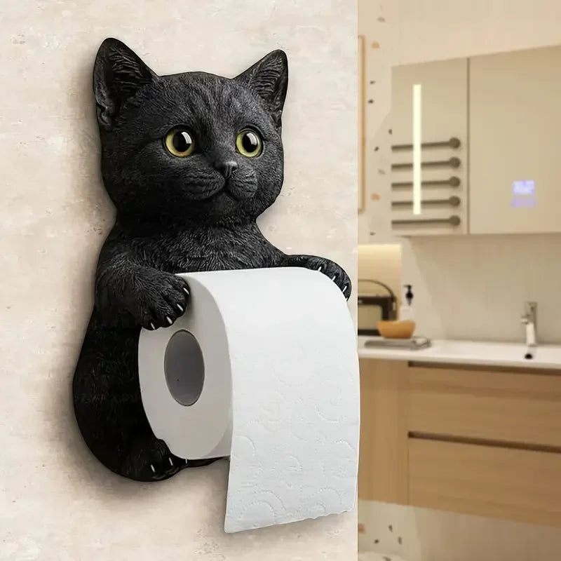 Cat Toilet Paper Holder Wall Mounted