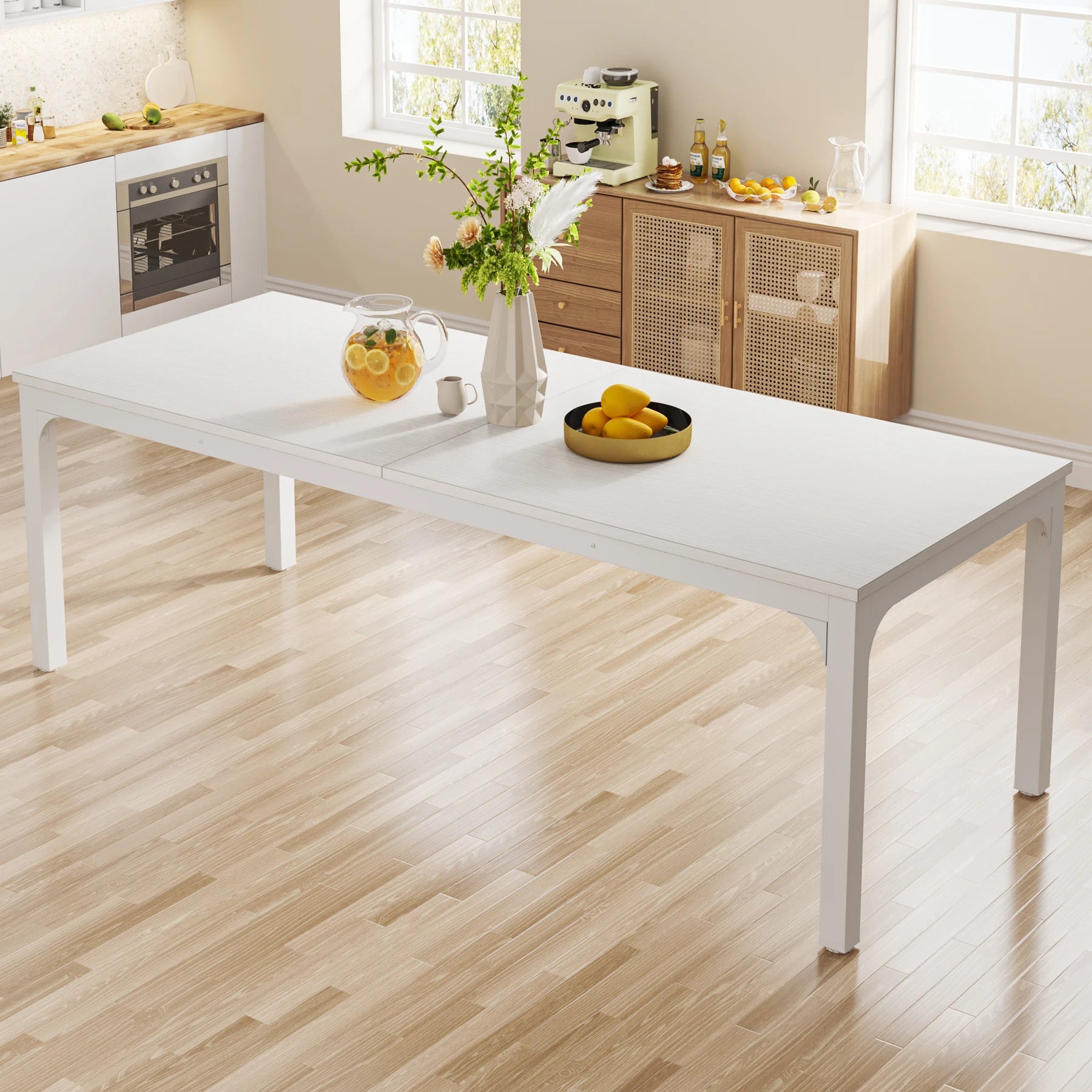 200cm Large Narrow Long Rectangular Kitchen Dinner Table
