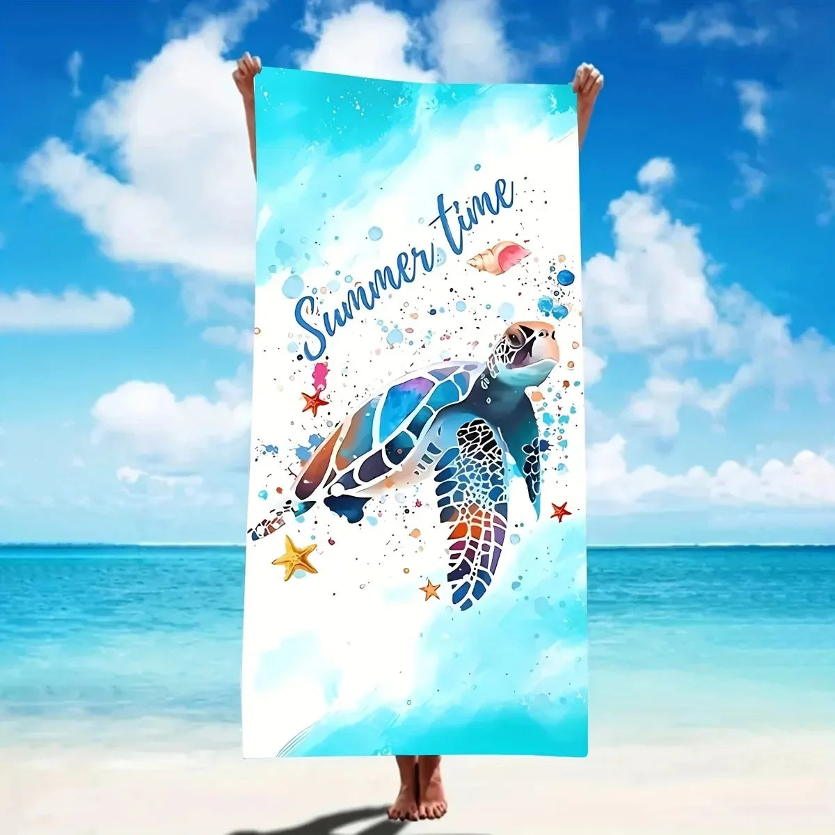 Luxurious Turtle Print Beach Towel