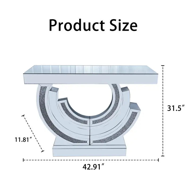 3C Shaped Crushed Diamond Hallway Table
