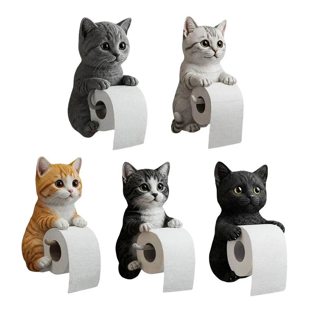 Cat Toilet Paper Holder Wall Mounted