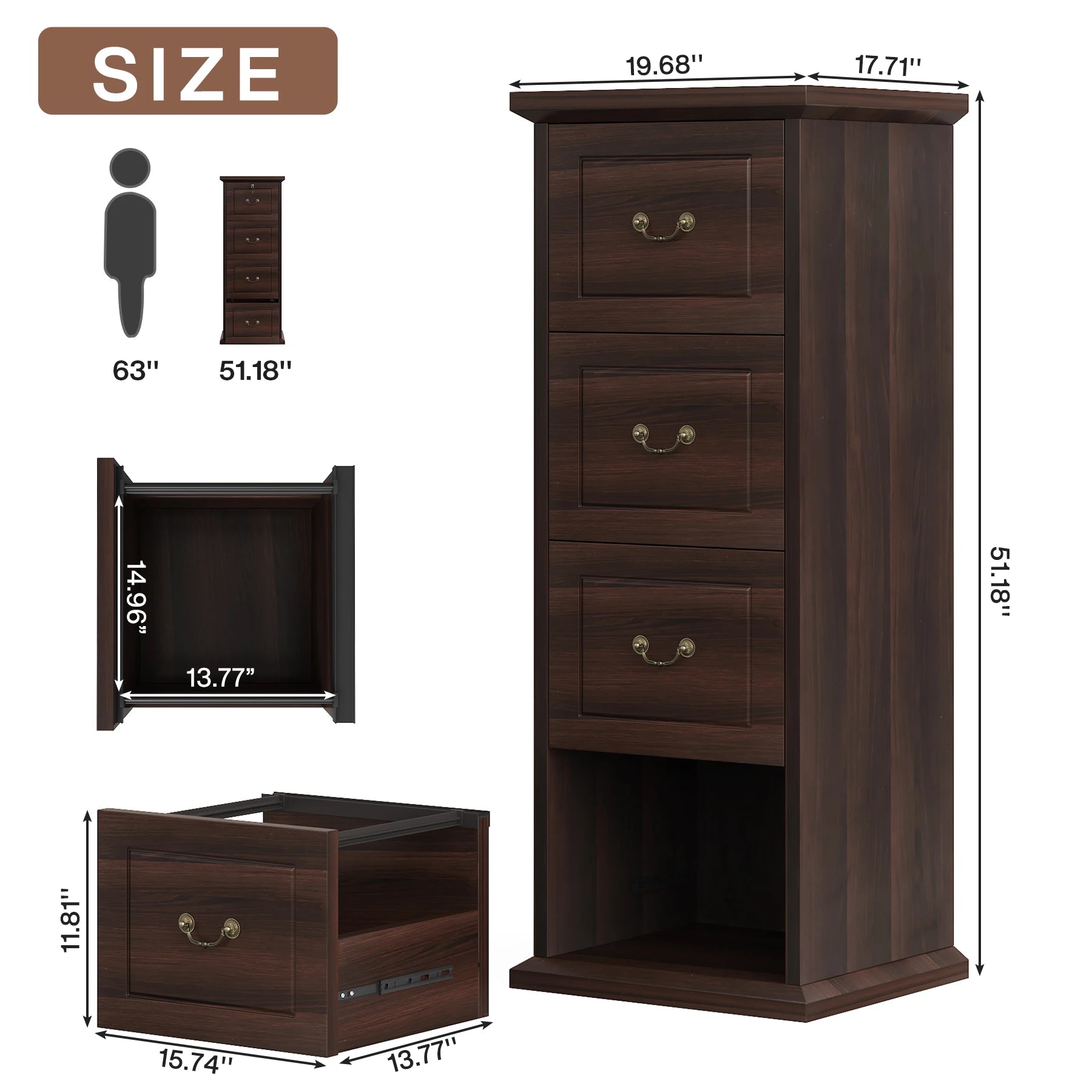 Tribesigns 4-Drawer File Cabinet Filing Cabinet, Vertical File Cabinet