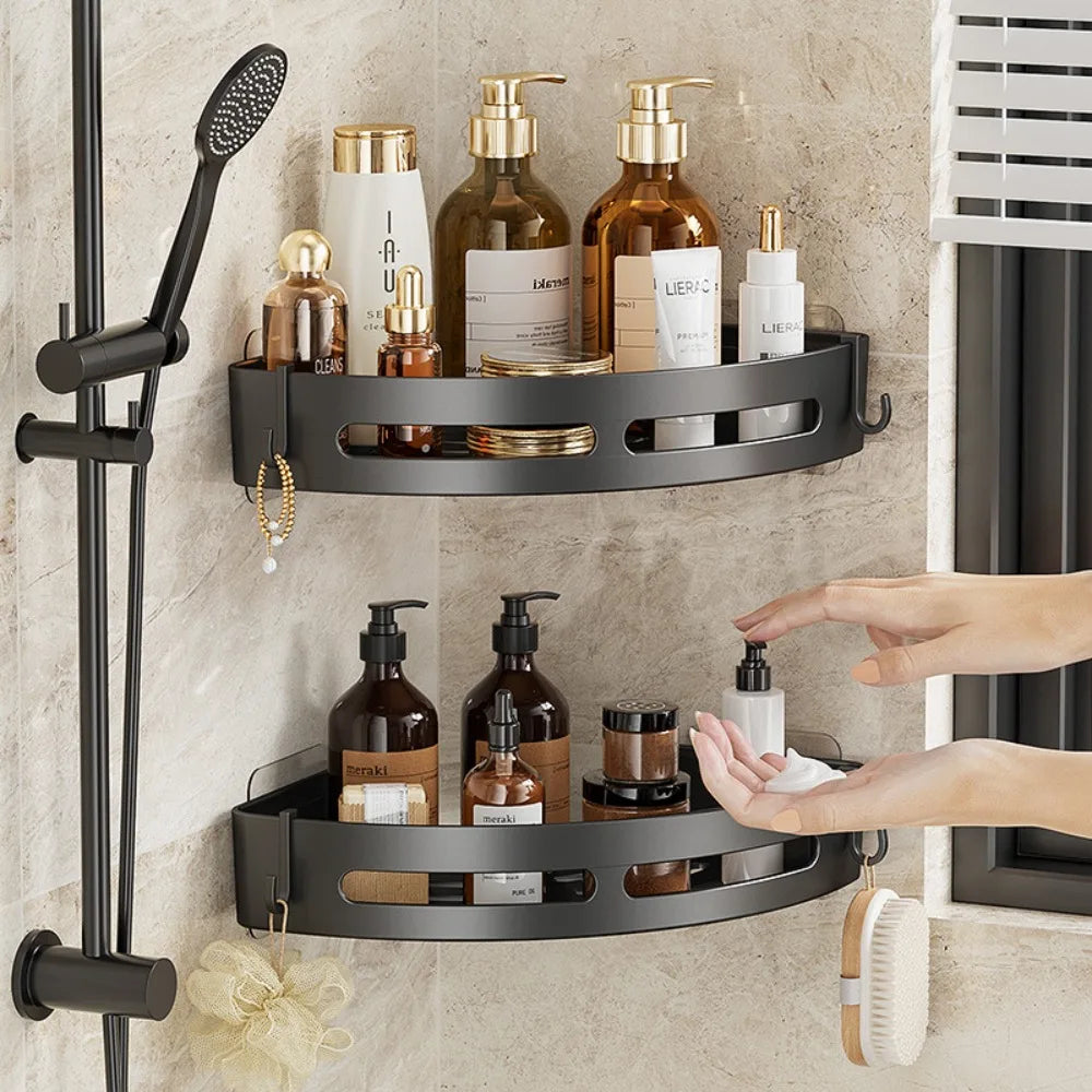 3/2/1 PCS Strong Adhesive No Drill Shower Shelf Storage Upgraded Waterproof Bathroom Organizer