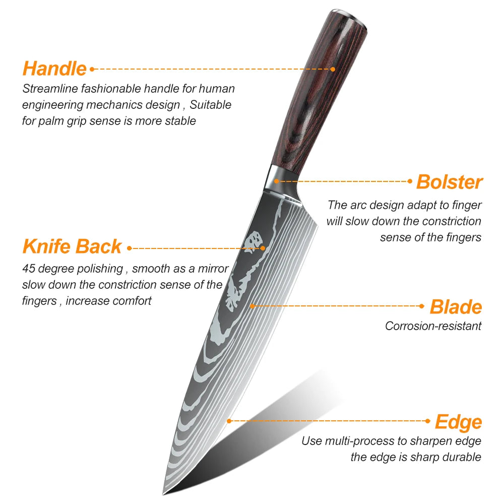 1-10PCS Chef knife