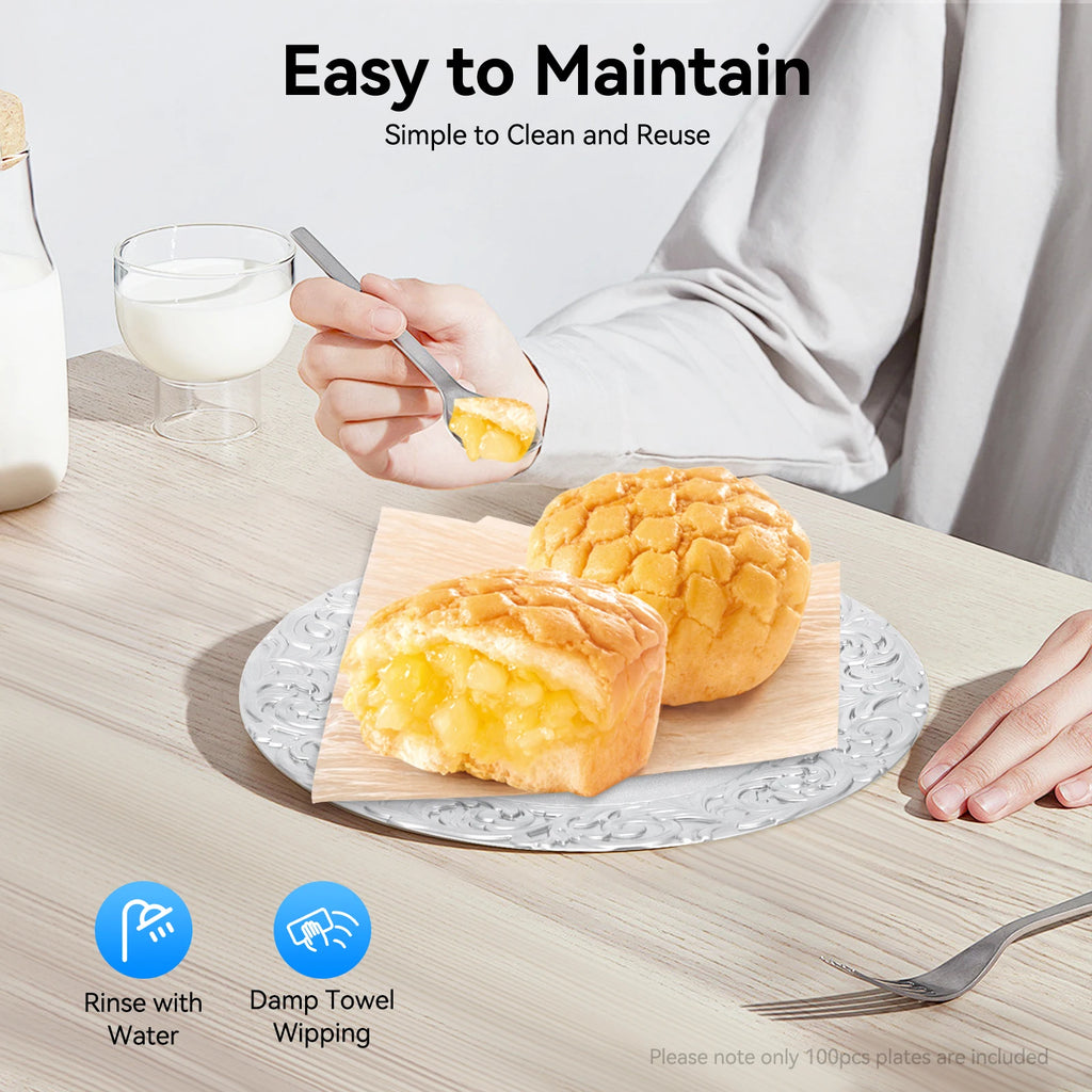 100PCS Charger Plates Set 13 inch Round