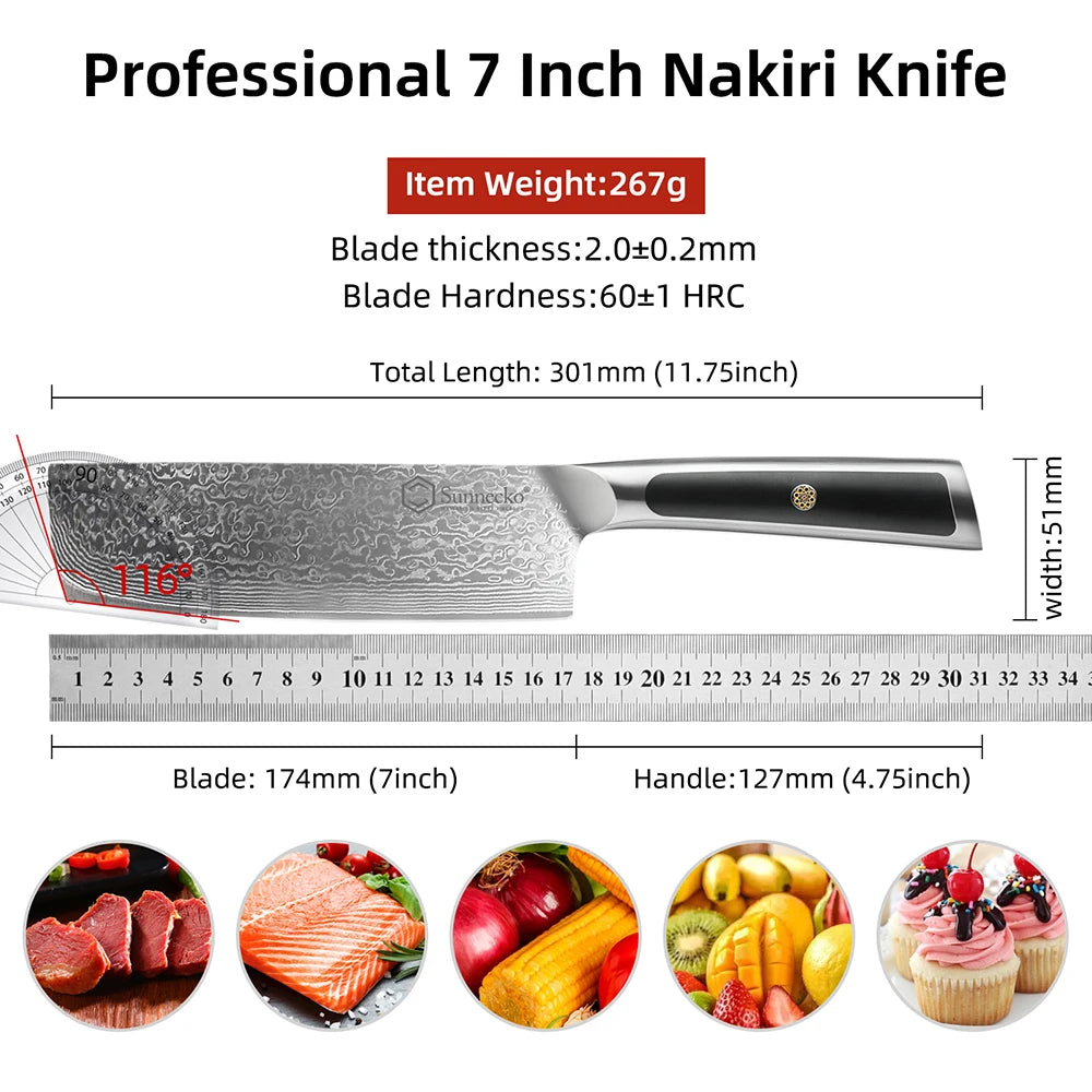 Sunnecko Damascus Knives 1-6Pcs/Set Ultra Sharp